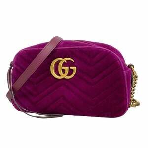 GUCCI Authentic Purple GG Marmont Shoulder Bag